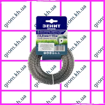 Фото 1- Лісочка для садових тримерів Зеніт «Подвійна з кордом» 3,0 мм × 15 м (КР2-30-15-КВ) Профі