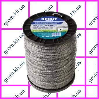 Фото 1- Леска для садовых триммеров Зенит «Двойная с кордом» 3,0 мм × 730 м (КР2-30-730 КВ) Профи