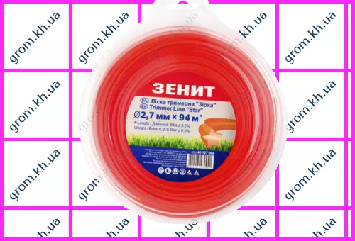 Фото 1- Лісочка для садових тримерів Зеніт «Зірка» 2,7 мм × 94 м