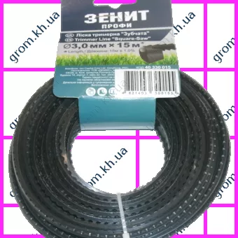Фото 1- Леска для садовых триммеров Зенит «Зубчатая» 3,0 мм × 15 м Профи
