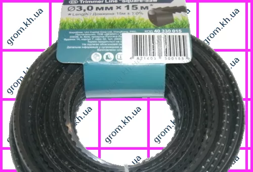 Фото 1- Лісочка для садових тримерів Зеніт «Зубчаста» 3,0 мм × 15 м Профі