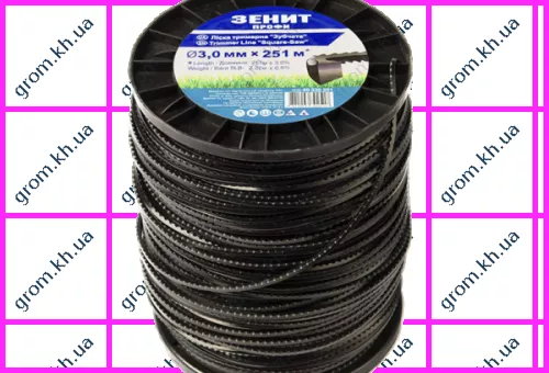 Фото 1- Лісочка для садових тримерів Зеніт «Зубчаста» 3,0 мм × 251 м Профі