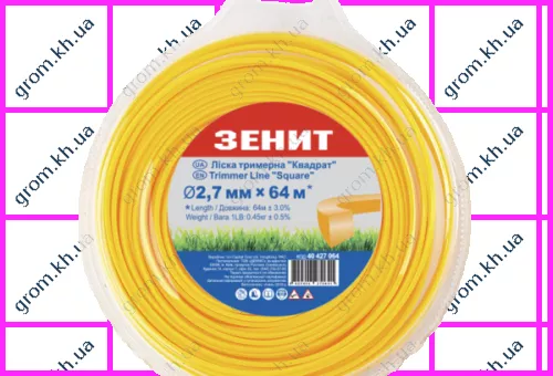 Фото 1- Лісочка для садових тримерів Зеніт «Квадрат» 2,7 мм × 64 м