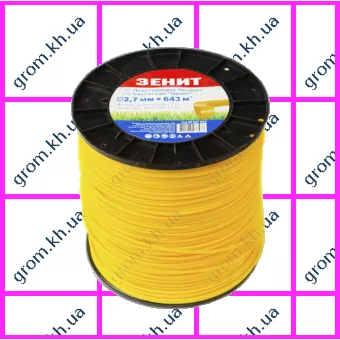 Фото 1- Леска для садовых триммеров Зенит «Квадрат» 2,7 мм × 643 м