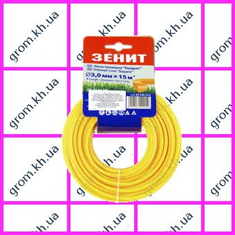 Фото 1- Леска для садовых триммеров Зенит «Квадрат» 3,0 мм × 15 м (КВ-30-15-ОВ)