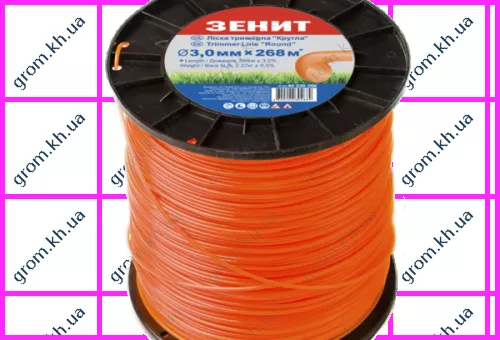 Фото 1- Леска для садовых триммеров Зенит «Круглая» 3,0 мм × 268 м