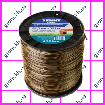 Фото 1- Лісочка для тримерів Зеніт «Квадрат DUAL» 2,7 мм х 322 м Профі