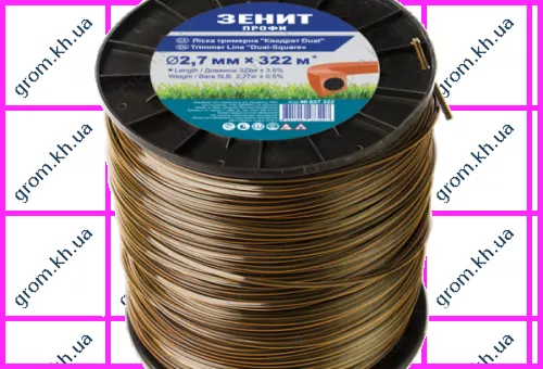Фото 1- Лісочка для тримерів Зеніт «Квадрат DUAL» 2,7 мм х 322 м Профі
