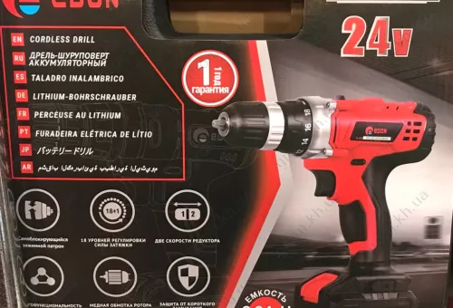 Фото 1- Шуруповерт ударный Edon AD-24