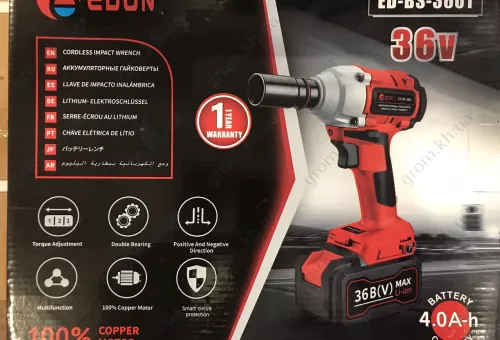 Фото 1- Гайковерт аккумуляторный Edon ED-BS-3601