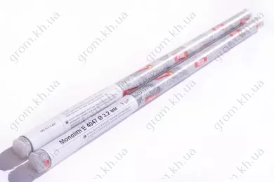 Фото 1- Електроди зварювальні Monolith E 4047 Ø3.2 мм, міні-тубус 3 шт