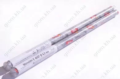 Фото 1- Електроди зварювальні Monolith E 4047 Ø4 мм, міні-тубус 3 шт