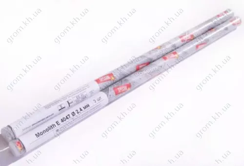 Фото 1- Електроди зварювальні Monolith E 4047 Ø2.4 мм, міні-тубус 3 шт