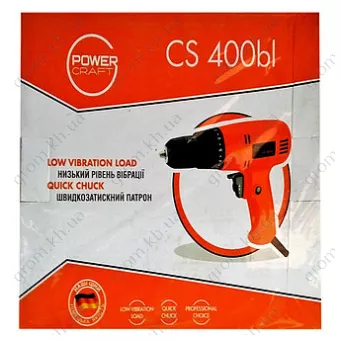 Фото 1- Шуруповерт сетевой PowerCraft CS 400 Вт
