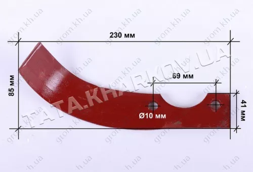 Фото 1- Нож фрезы левый 325gr L-225 mm - 178F/186F