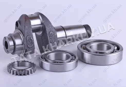 Фото 1- Колінвал у зборі (підшипники 6209/6310 + шестерня Z-24) - 175N