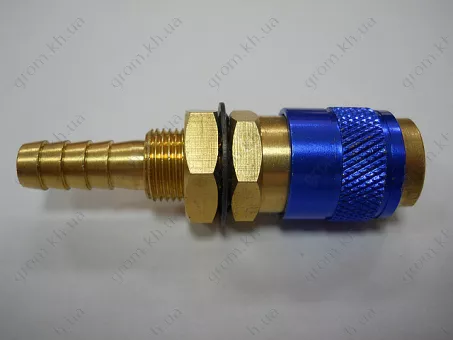 Фото 1- Втулка соединительная быстросъемная NW5, диам. 6 мм, корпус синего цвета