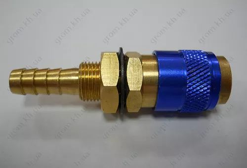 Фото 1- Втулка соединительная быстросъемная NW5, диам. 6 мм, корпус синего цвета