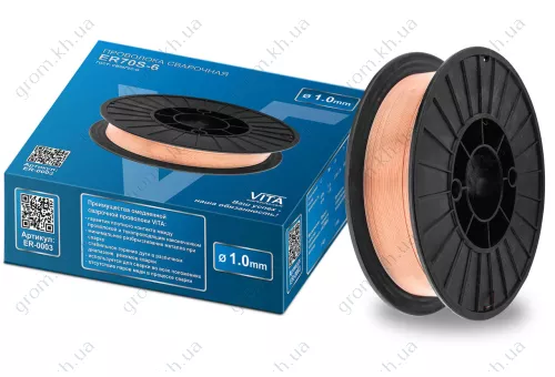 Фото 1- Проволока сварочная Vita ER70S-6 1,0 мм вес 5,0 кг