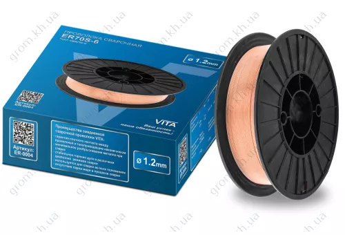 Фото 1- Проволока сварочная Vita ER70S-6 1,2 мм вес 5,0 кг