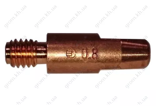 Фото 1- Токосъемный наконечник ф0,8\М6\28 Binzel усиленный для сварочных полуавтоматов