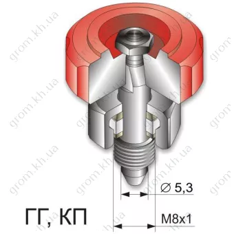 Фото 1- Узел вентиля в сборе (ГГ) к газовым резакам Р3 ПРОМIНЬ 347, газовым горелкам Г2 ЗIРКА 224/233