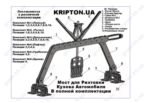Фото 1- Міст для рихтування кузова автомобіля споттером (Комплект №1)