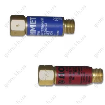 Фото 1- Клапан обратный огнепрегрдительный Донмет ОБК М16х1,5 кислородный