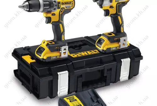 Фото 1- Набор из двух инструментов с бесщеточным двигателем ударная дрель-шуруповерт DCD796 и ударный шуруповерт DCF887 DeWALT DCK266D2