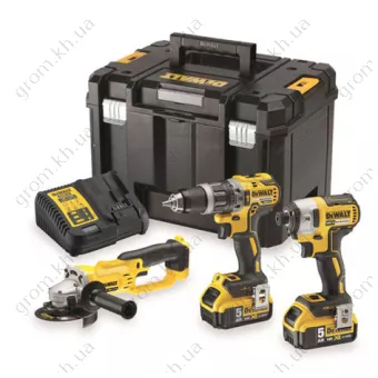 Фото 1- Набір із трьох інструментів із безщітковим двигуном DeWALT DCK383P2T