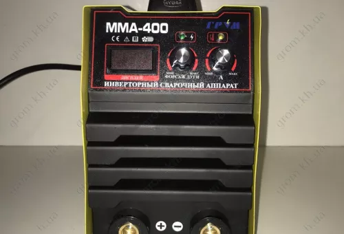 Фото 1- Сварочный инвертор Гром MMA-400A Профи (форсаж дуги, дисплей, усиленные байонеты, кабеля 3м)