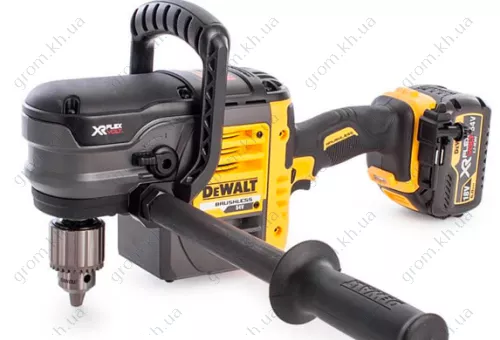 Фото 1- Угловая аккумуляторная дрель XR FLEXVOLT DeWALT DCD460T2