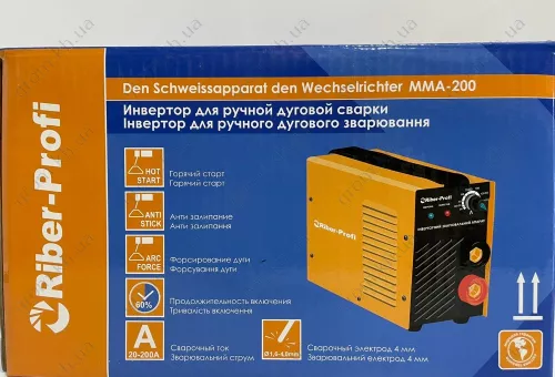 Фото 1- Інверторний зварювальний апарат Riber-Profi MMA 200