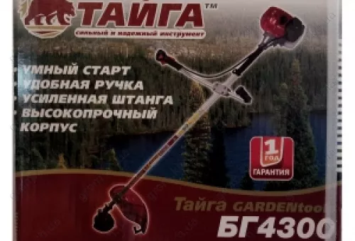 Фото 1- Бензокоса Тайга БГ-4300 (2 ножа, 1 катушка)