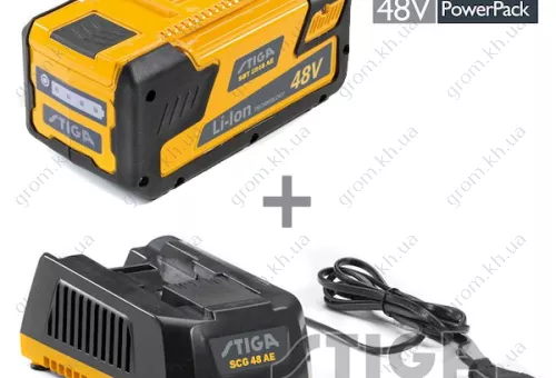 Фото 1- Акумулятор + зарядний пристрій Stiga SBT 5048 AE + SCG 48 AE