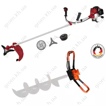 Фото 1- Бензокоса Assistant BK 52-5900 + мотобур + 100 мм шнек (2 в 1)