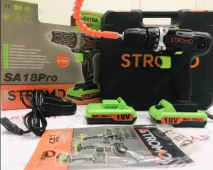 Фото 1- Шуруповерт аккумуляторный Stromo SA 18 PRO Extra (с гибким валом)