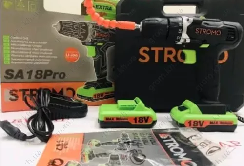 Фото 1- Шуруповерт акумуляторний Stromo SA 18 PRO Extra (з гнучким валом)