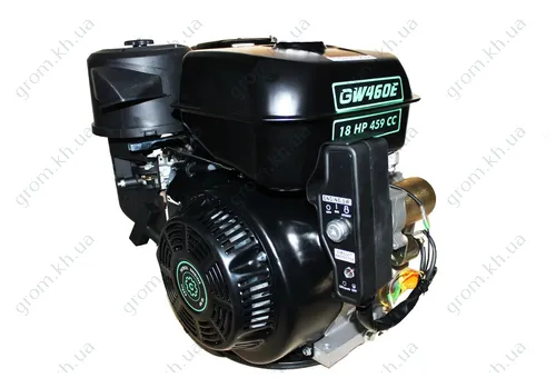 Фото 1- Двигун бензиновий GrunWelt GW460FE-S (CL) (відцентрове зчеплення, шпонка 25 мм, ел/старт)