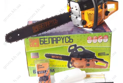 Фото 1- Бензопила Білорусь БП65-М (1 шина, 1 ланцюг) 7-ми смуговий глушник