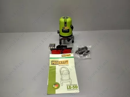 Фото 1- Лазерний рівень Procraft LE-5D (із зеленим діодом)