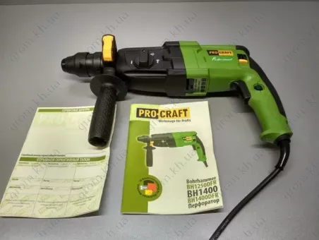 Фото 1- Перфоратор Procraft BH-1400 ДФР прямий