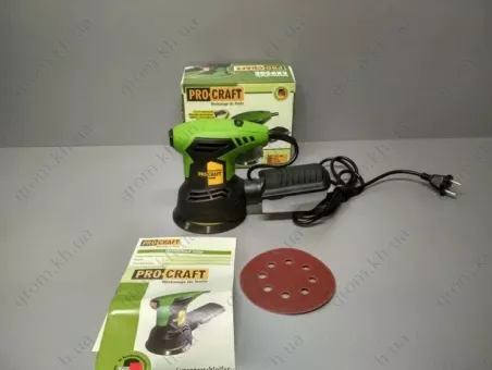 Фото 1- Эксцентриковая шлифмашина Procraft EX-950E (однорукий, пластиковый пылесборник)