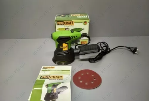 Фото 1- Эксцентриковая шлифмашина Procraft EX-950E (однорукий, пластиковый пылесборник)