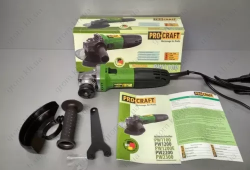 Фото 1- Машина кутова шліфувальна Procraft PW-1000 115 мм