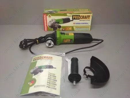 Фото 1- Машина угловая шлифовальная Procraft PW-1100Е 125 мм (имеется стабилизация оборотов)