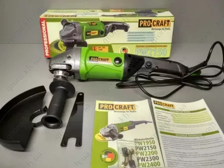 Фото 1- Машина кутова шліфувальна Procraft PW-2150 180 мм