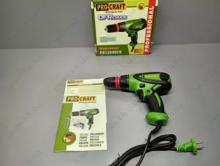 Фото 1- Шуруповерт мережевий Procraft PB-1200 DFR (знімний патрон)