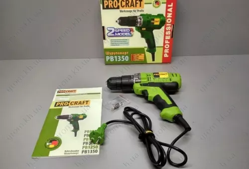 Фото 1- Шуруповерт сетевой Procraft PB-1350/2