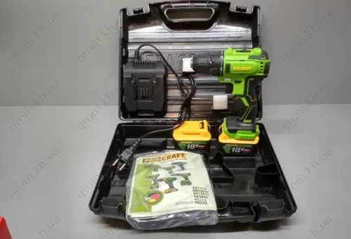 Фото 1- Шуруповерт акумуляторний Procraft РА-18 BL (4 А/год) BRUSHLESS (без щітковий)